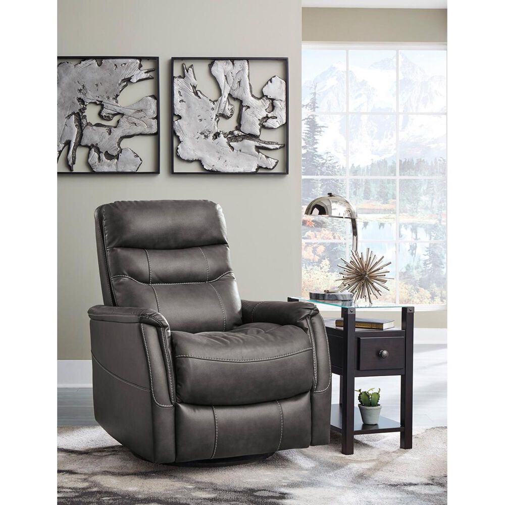 Ashley Riptyme Manual Swivel Glider Recliner in Quarry, , large