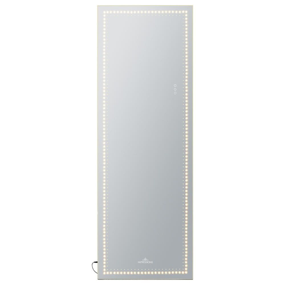 Impressions Vanity Stage Lite Rectanglar Full Length Vanity Mirror in Silver, , large