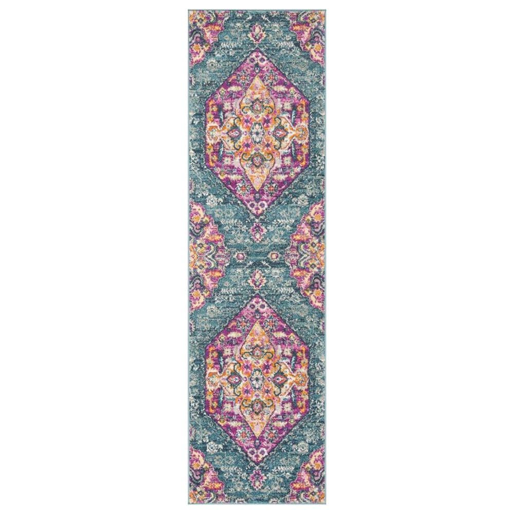Safavieh Madison MAD119C 2"3" x 10" Blue and Fuchsia Runner, , large