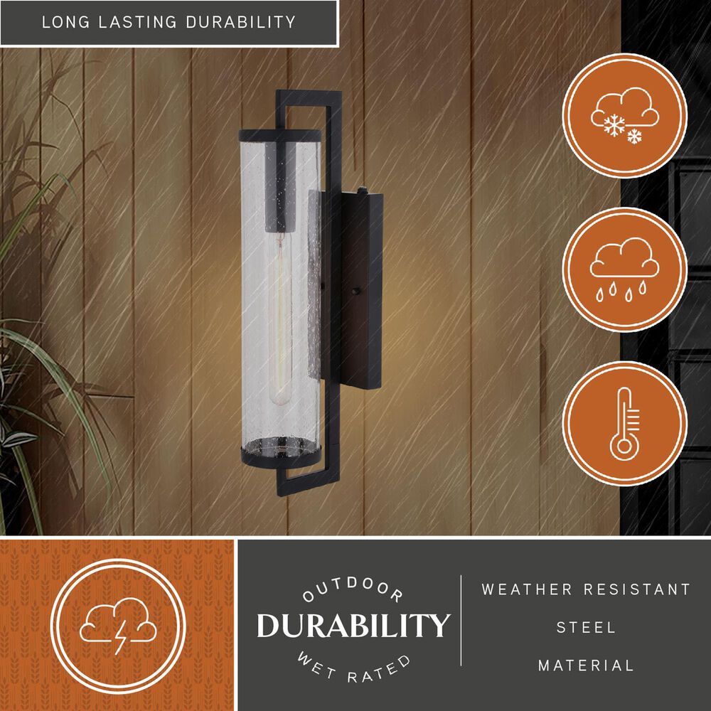 Vaxcel Morgan Park 20" 1-Light Dusk-to-Dawn Sensor Outdoor Wall Sconce in Matte Black, , large