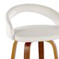 LumiSource Grotto Swivel Counter Stool with White Velvet Upholstery in Walnut Wood and Black (Set of 2), , large