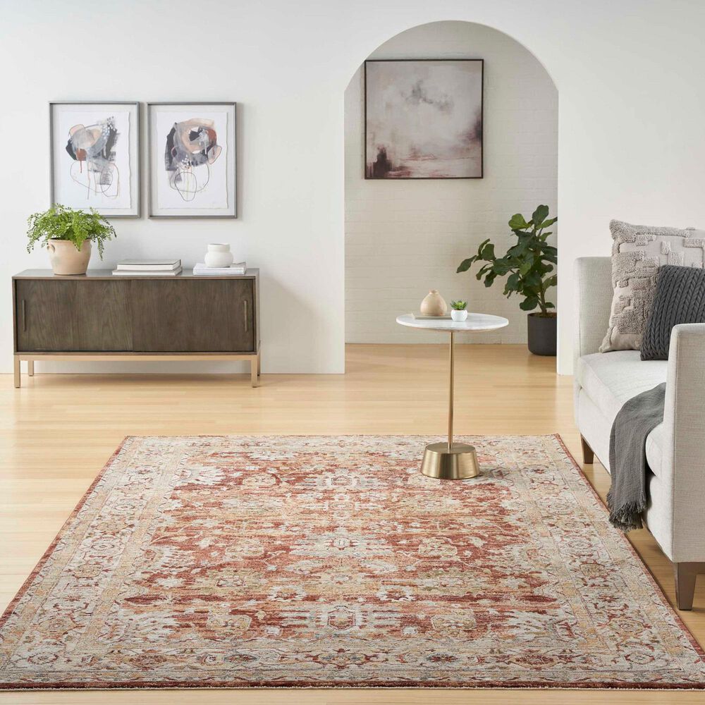 Nourison Sahar SHR02 7&#39;10&quot; x 10&#39;4&quot; Rust Area Rug, , large