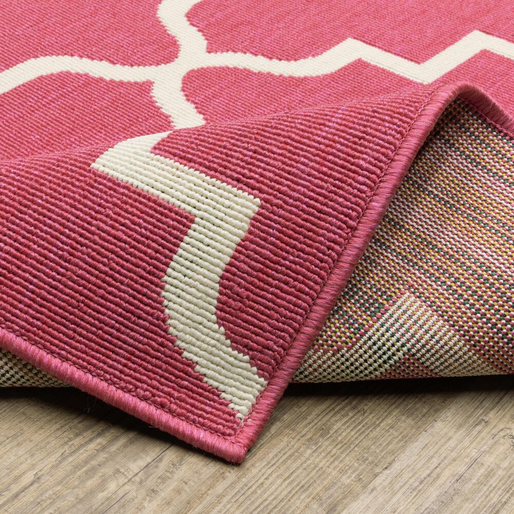 Oriental Weavers Havana Pink and Ivory 7'10" x 10' Indoor/Outdoor Area Rug, , large