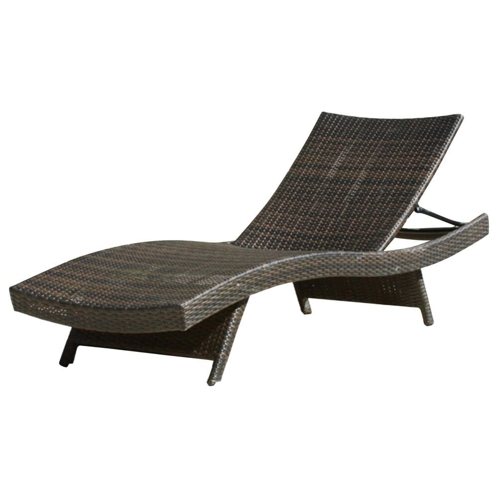 Hearth and Haven Salem PE Wicker Chaise Lounge in Multi Brown, , large