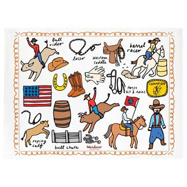 1 Brilliant Gift Wanderer Rodeo Glass Cutting Board in White, , large