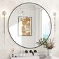 HOMLUX 30" Round Wall Mirror in Black, , large