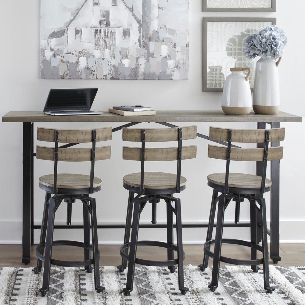 Ashley Lesterton Long Counter Table in Light Brown and Black - Table Only, , large