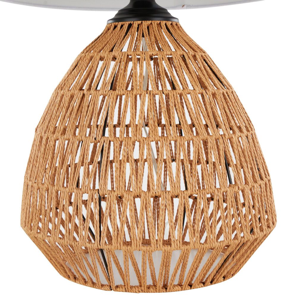 LumiSource Congo 29" Rattan Table Lamp in Natural and Matte Black, , large
