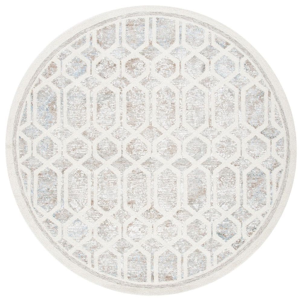 Safavieh Artistry 7" Round Ivory and Beige Area Rug, , large