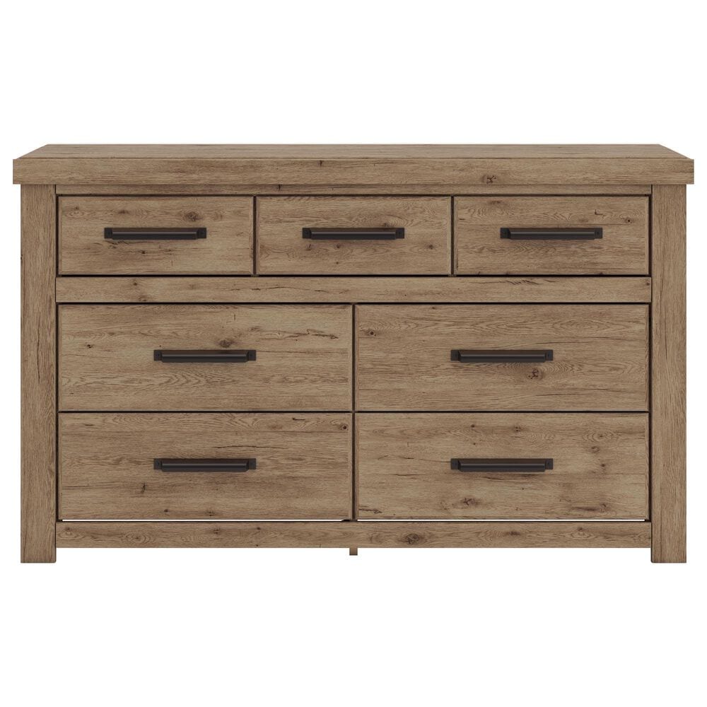Ashley Oliandon 7 Drawer Dresser Only in Natural Rustic, , large