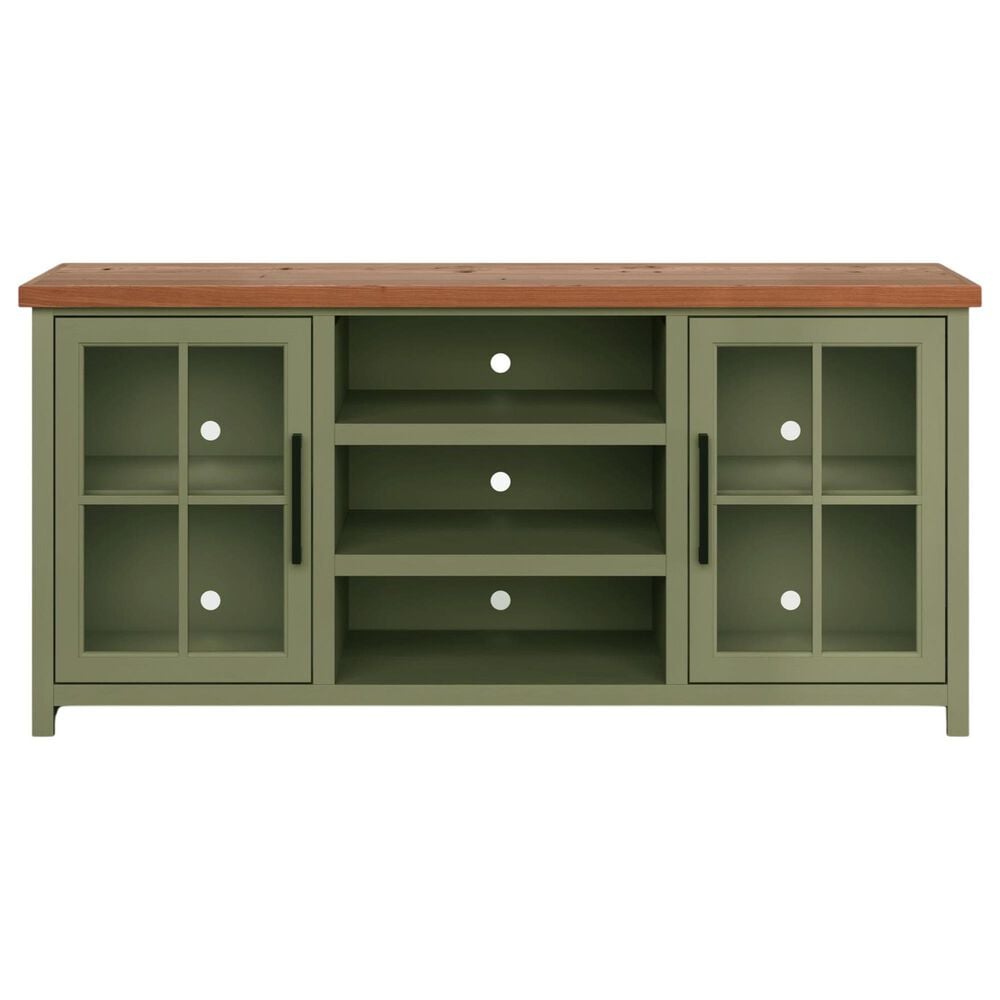 Legends Home Vineyard 67" TV Stand Console in Sage Green and Fruitwood, , large