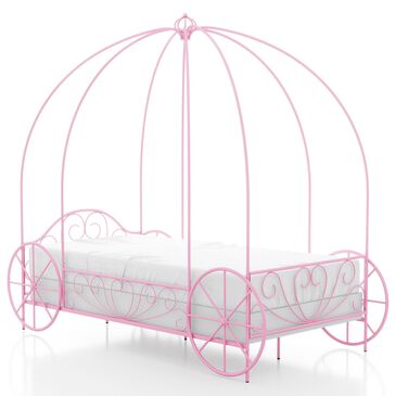 Furniture of America Carriage Twin Canopy Bed in Pink, , large