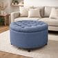 Regency Global Sourcing Knight 28" Round Storage Ottoman in Powder Blue, , large
