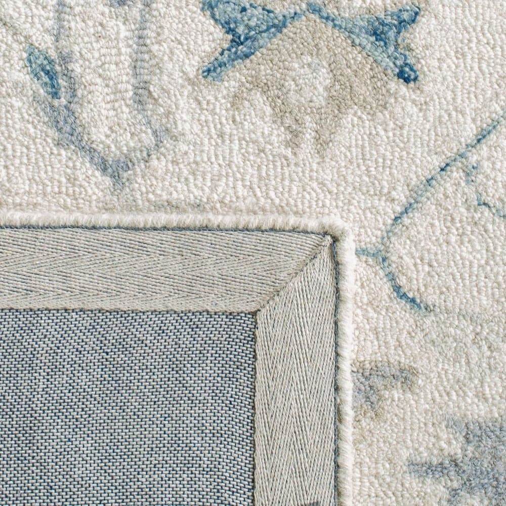Safavieh Micro-Loop 5&#39; Square Ivory and Navy Area Rug, , large