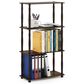 HOMLUX Turn-N-Tube 4-Tier Corner Open Storage Bookshelf in Walnut and Brown, , large