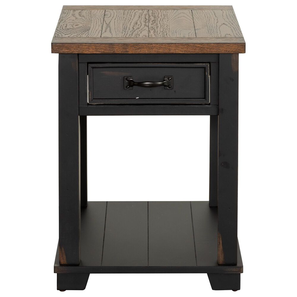 Null Rectangular End Table in Warm Pecan and Black, , large