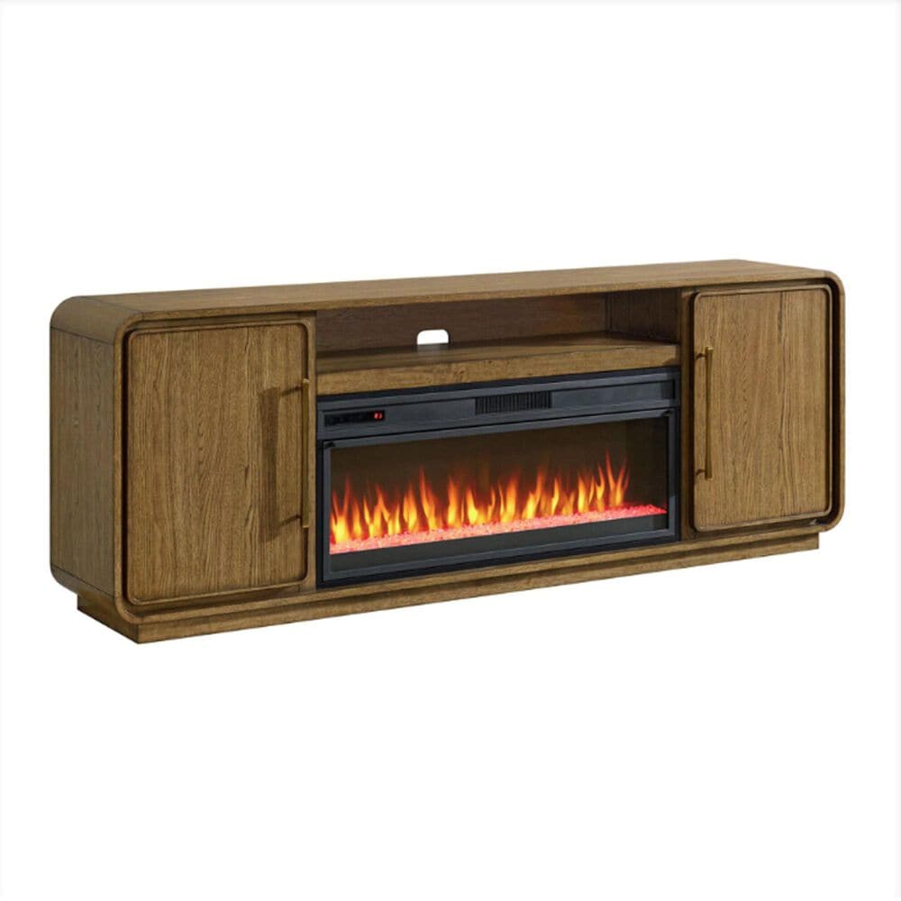A Plus International.Inc Barrique 84" Fireplace TV Stand in Warm Pecan, , large