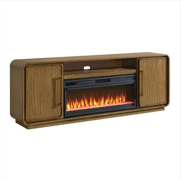 A Plus International.Inc Barrique 84" Fireplace TV Stand in Warm Pecan, , large