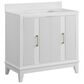 37B Fenwick 36" Single Bathroom Vanity in Bright White with Glossy White Composite Stone Top and Backsplash, , large