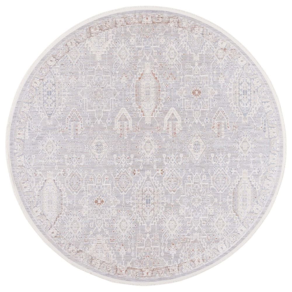 Safavieh Marmara 6"7" Round Grey, Blue and Rust Area Rug, , large