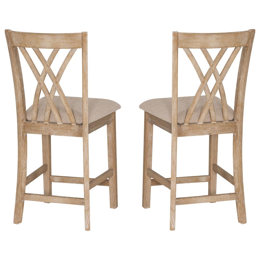 Linon Home Decor Maggie Counter Stool in Natural (Set of 2), , large