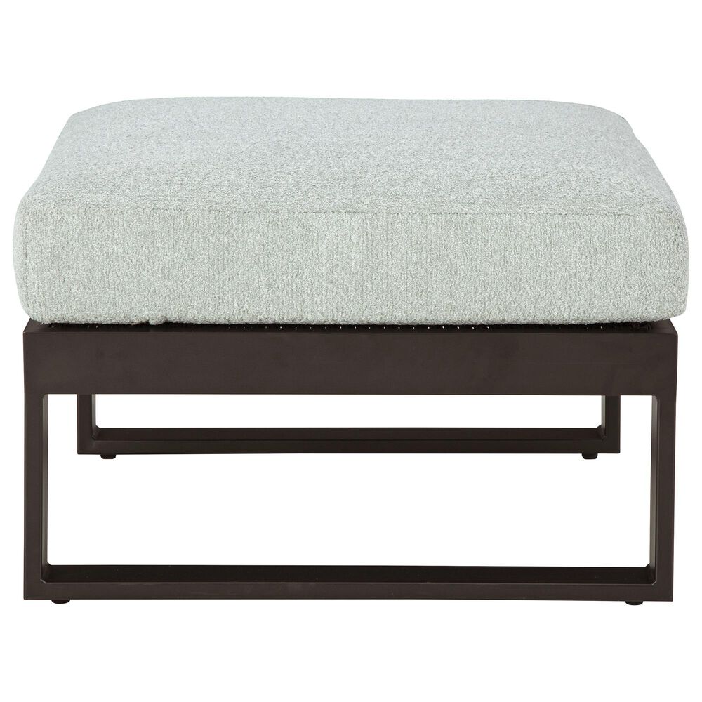 Ashley Beachloft Patio Ottoman with Gray Cushion in Black, , large
