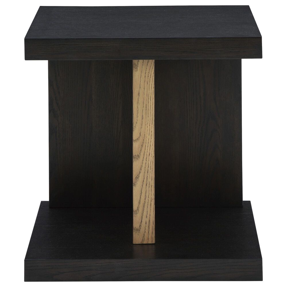 Ashley Kocomore Chairside End Table in Dark Warm Brown and Light Natural Oak, , large