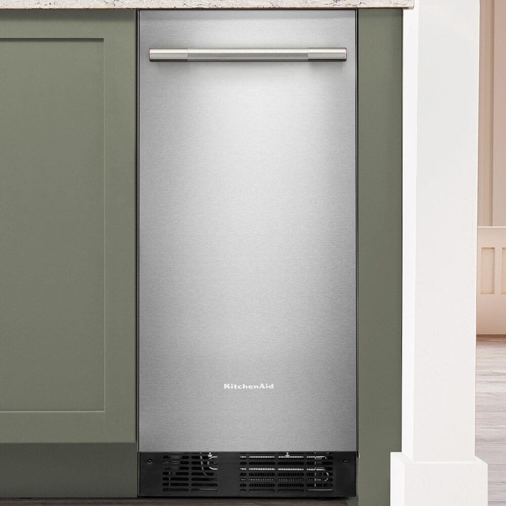 KitchenAid 15&#39;&#39; Automatic Ice Maker with Drain Pump in PrintShield Stainless, , large