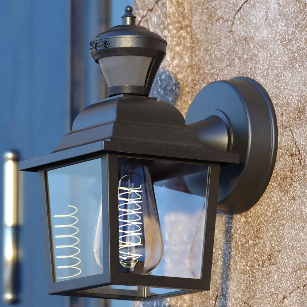 Vaxcel Bedford 5.25" 1-Light Outdoor Motion Sensor Wall Sconce in Textured Black, , large