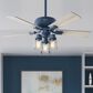 Hunter Hartland 44" Ceiling Fan with LED Lights in Indigo Blue, , large