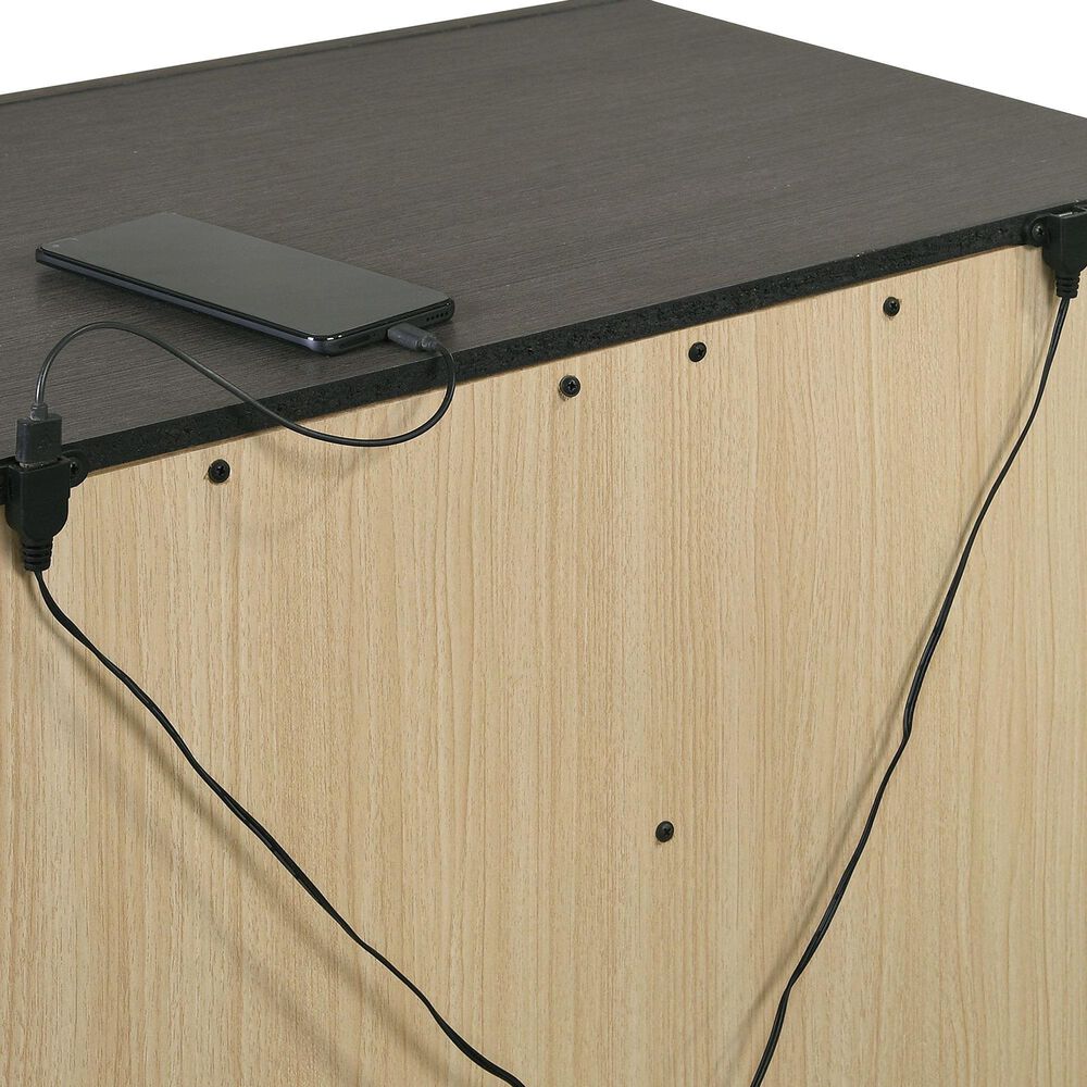 Mayberry Hill Sasha 3 Drawer Nightstand with USB in Grey, , large
