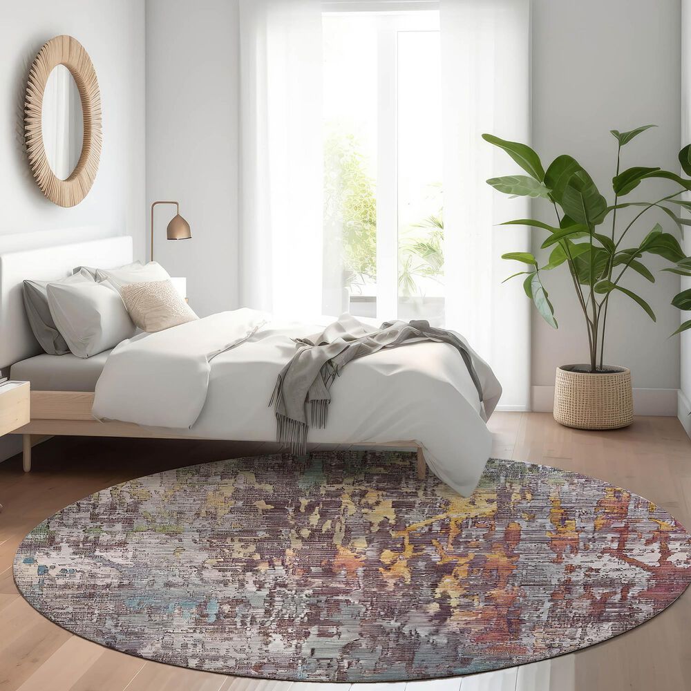 Dalyn Rug Company Kochi KC8 Plum 8&#39; Round Area Rug, , large