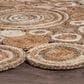 L&R Resources Natural Jute  6" Scalloped Bleach Gray Area Rug, , large