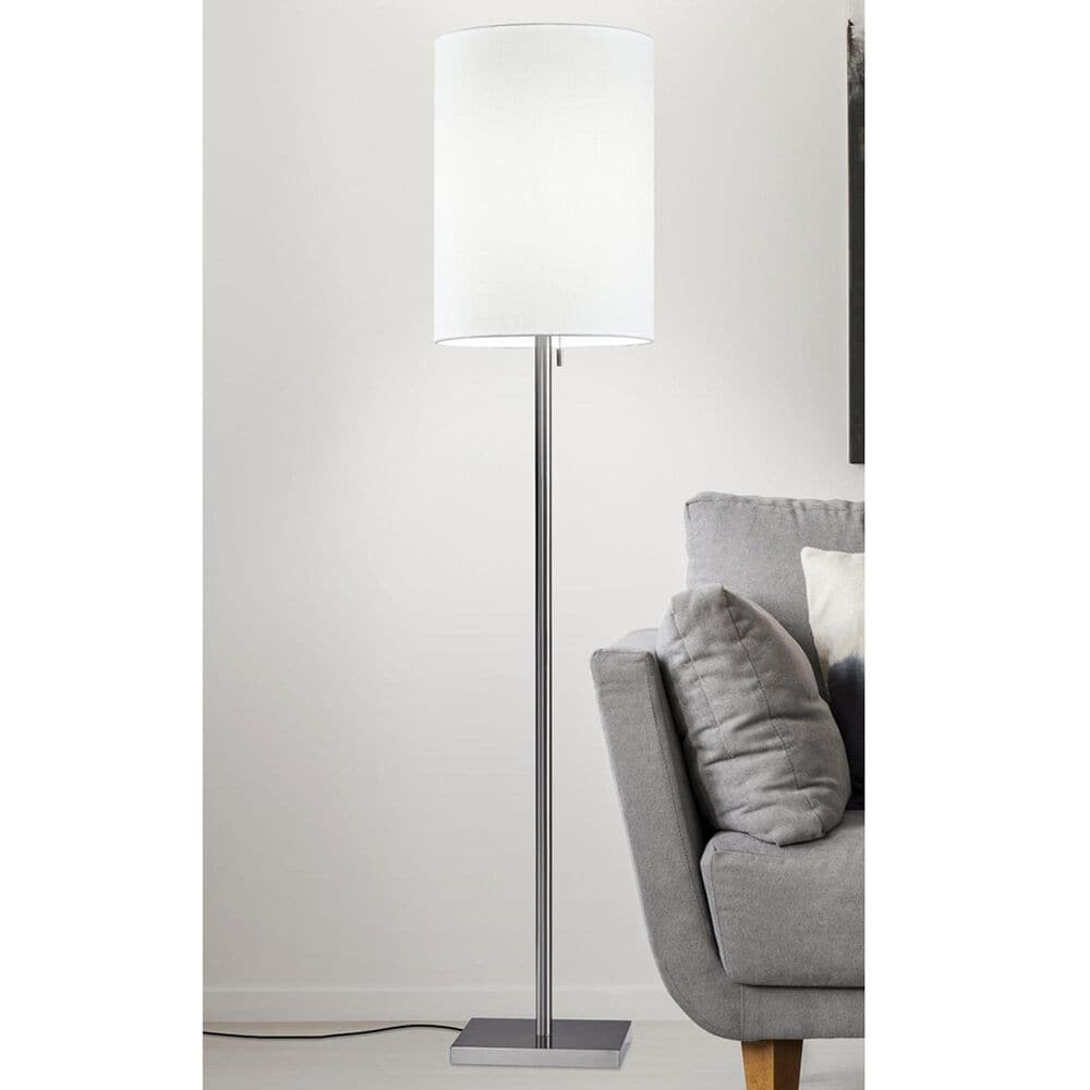 Adesso Liam Floor Lamp in Brushed Steel, , large