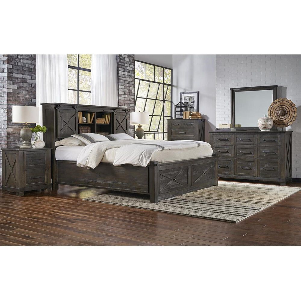 A-America Sun Valley 2 Drawer Nightstand with USB in Charcoal, , large
