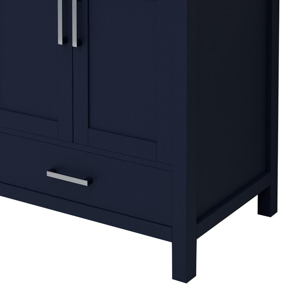 Lexora Home Jacques 30" Single Bathroom Vanity in Navy Blue with 2 cm White Quartz Top and Rectangular Sink, , large