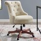 Linon Home Decor Sinclair Office Chair with Beige Cushion in Cherry, , large