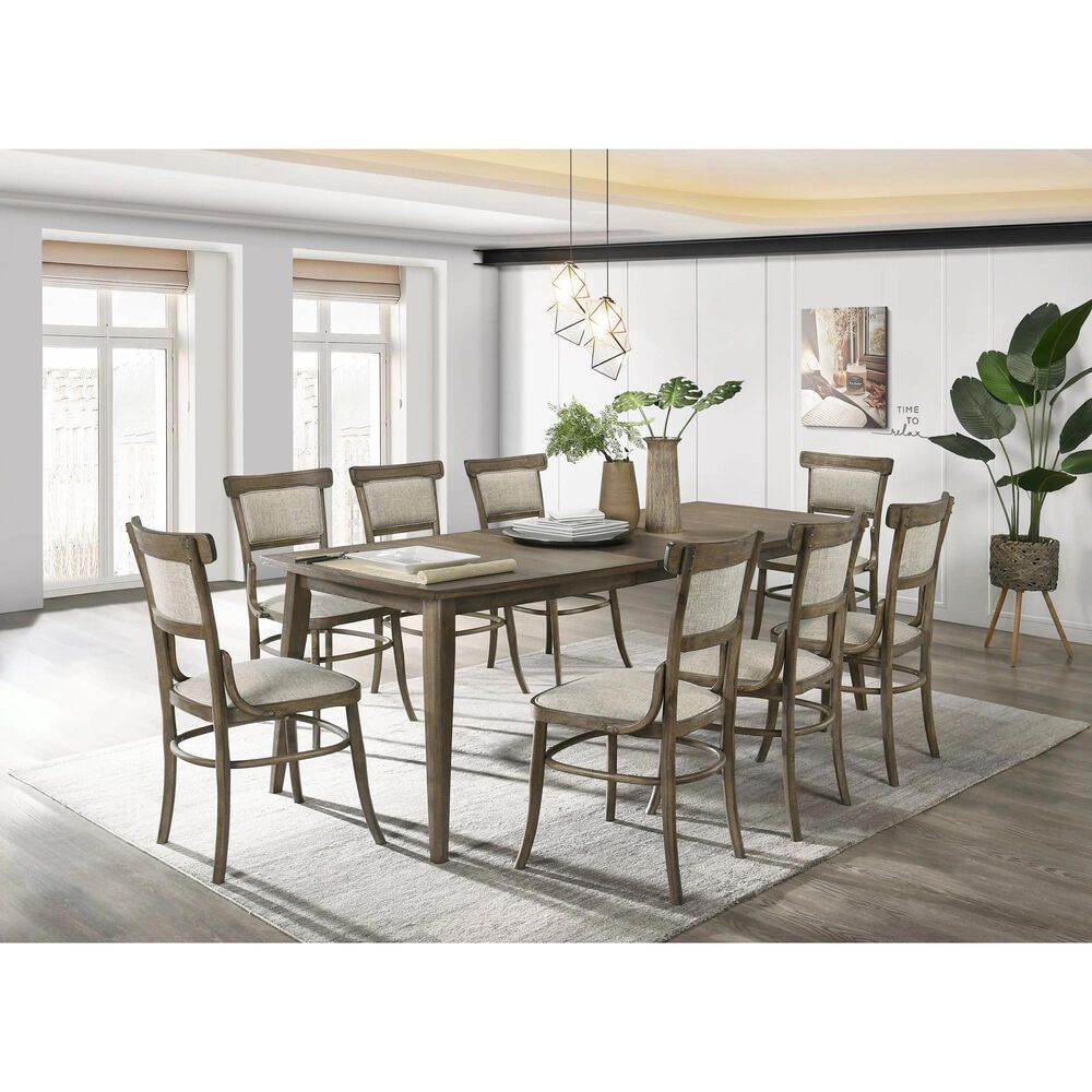 HOMLUX 88"W Rectangle Dining Table with Extension Leaf Modern in Vintage/Dark Walnut, , large
