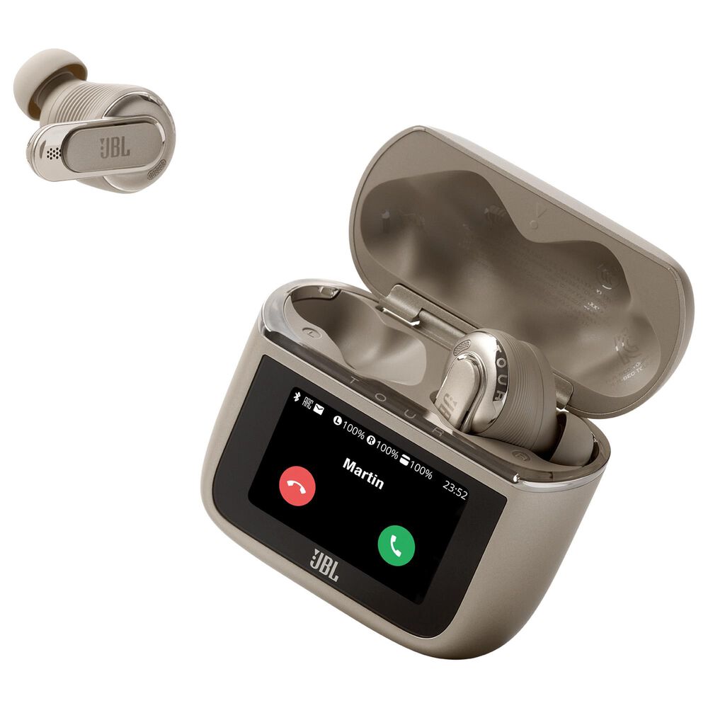 JBL Tour Pro 3 True Wireless Noise Cancelling Earbuds with Smart Charging Case in Latte, , large