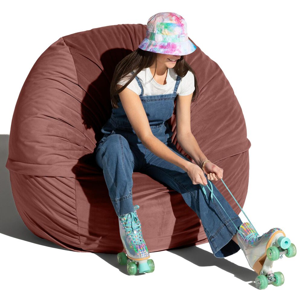 Jaxx Saxx 5&#39; Large Round Bean Bag Chair in Mauve, , large
