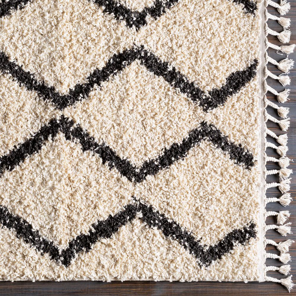 Surya Berber Shag BBE-2303 8&#39;10&quot; x 12&#39; Charcoal and Light Beige Area Rug, , large