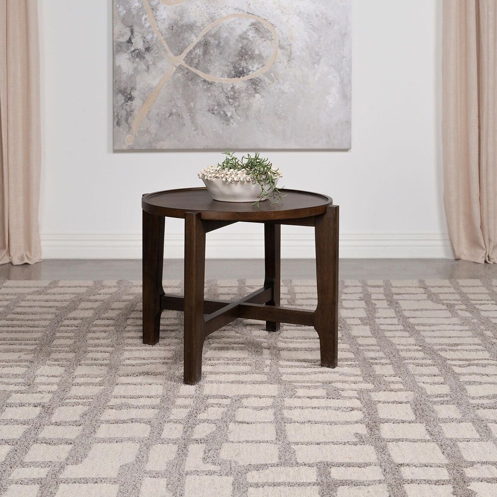 Pacific Landing Cota Round End Table in Dark Brown, , large