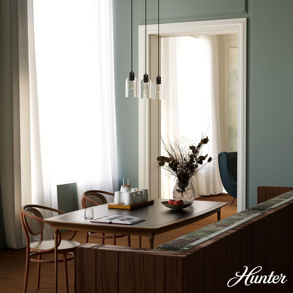 Hunter Lochmeade 3-Light Linear Pendant Cluster in Noble Bronze, , large