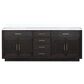 Lexora Home Abbey 84" Double Bathroom Vanity in Black Oak with 2 cm White Cultured Marble Top and Rectangular Sinks, , large