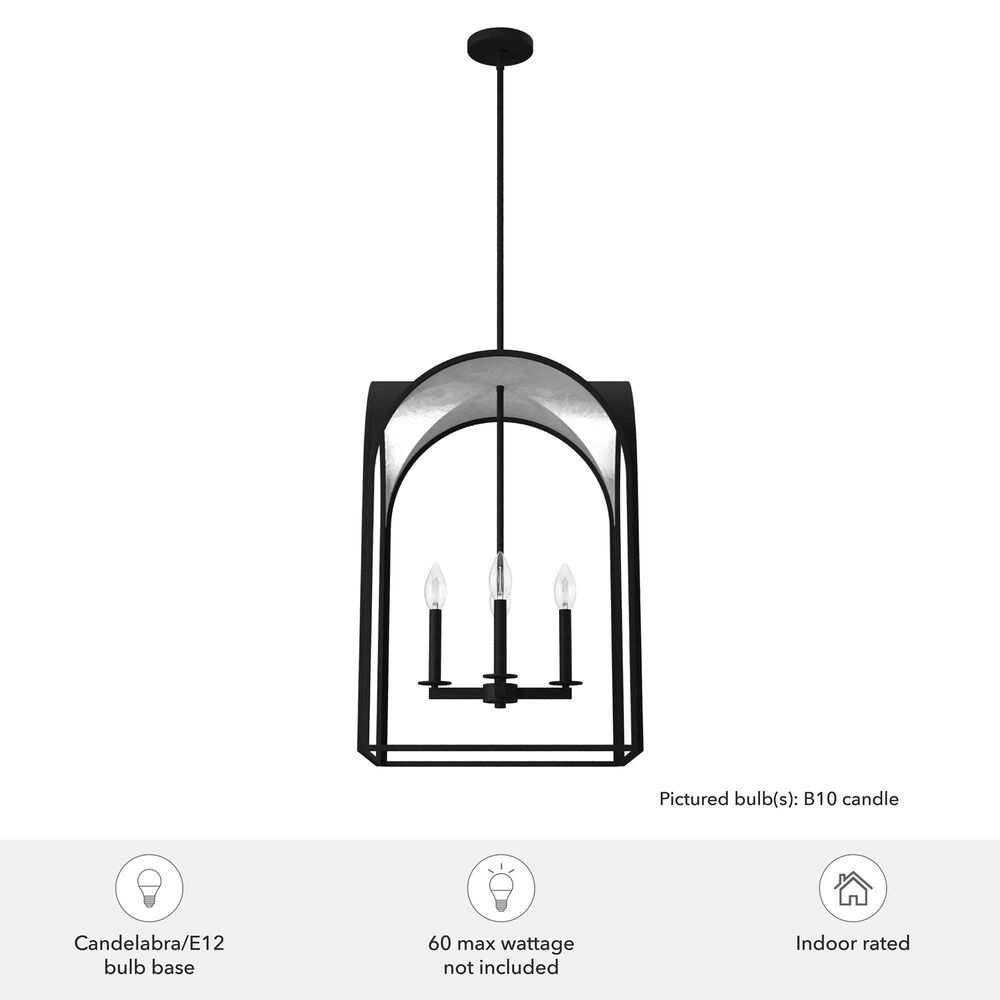 Hunter Dukestown 18&quot; 4-Light Pendant in Natural Iron and Silver Leaf, , large
