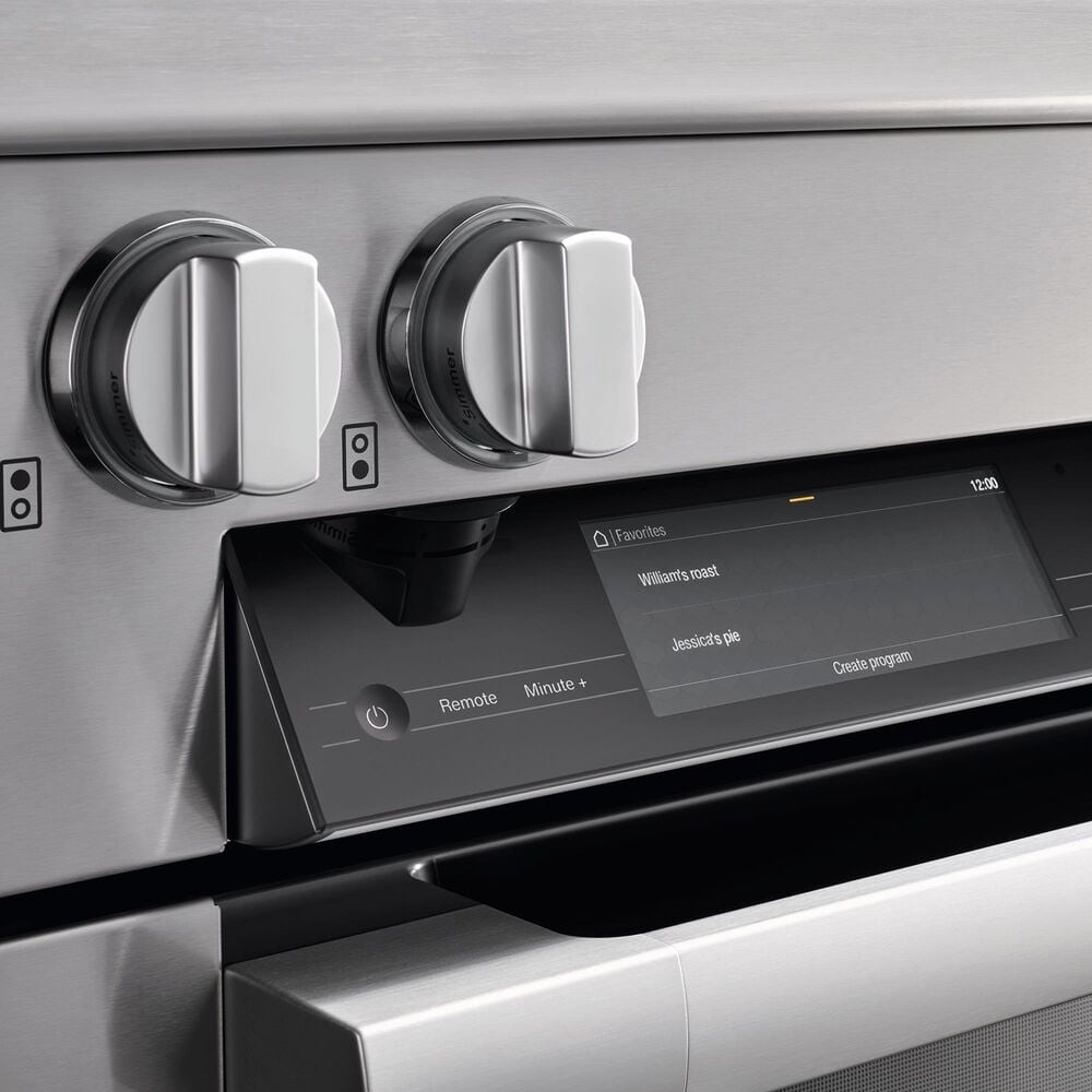 Miele 48" Freestanding Natural Gas Dual Fuel Range with Broil-Griddle Cover in Stainless Steel and Black, , large