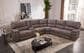 Oxford Furniture 6-Piece Power Reclining Sectional with Power Headrests in Tan, , large