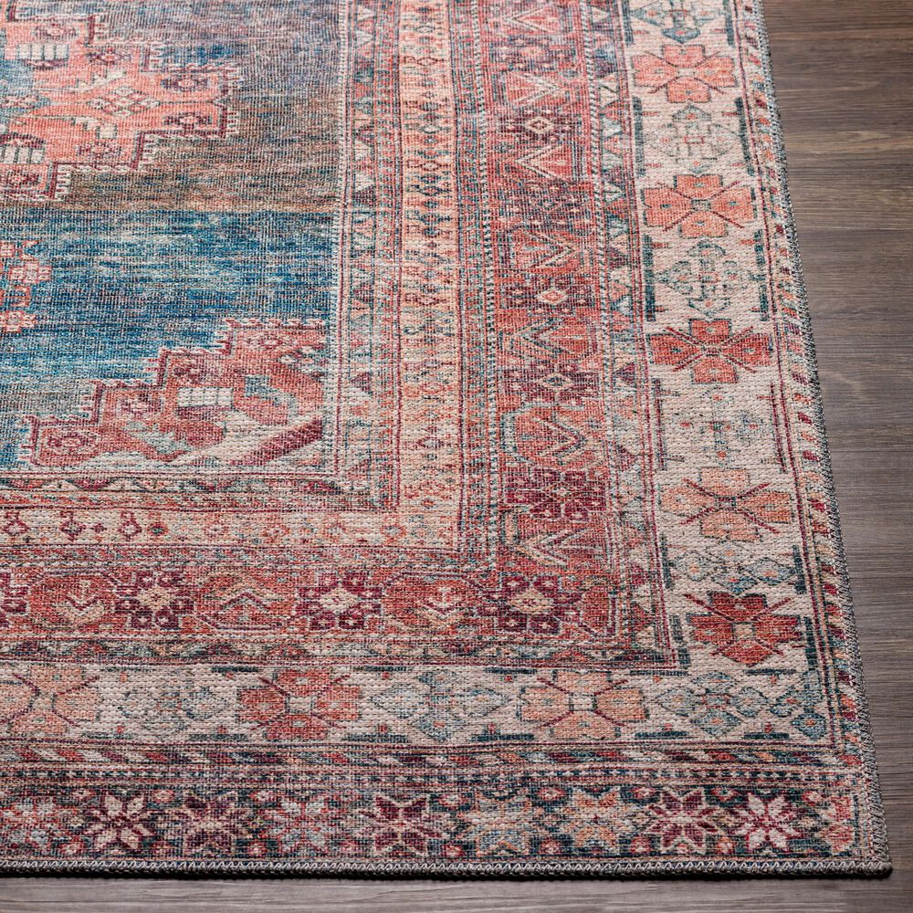 Surya Colin 7&#39;10&quot; x 10&#39;2&quot; Blue, Dusty Coral, Brick Red, Dark Brown and Cream Area Rug, , large