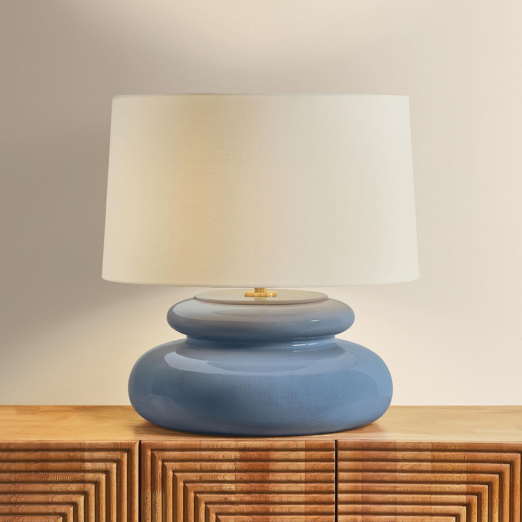 Mitzi Lighting Pia Table Lamp in Aged Brass and Chateau Crackle