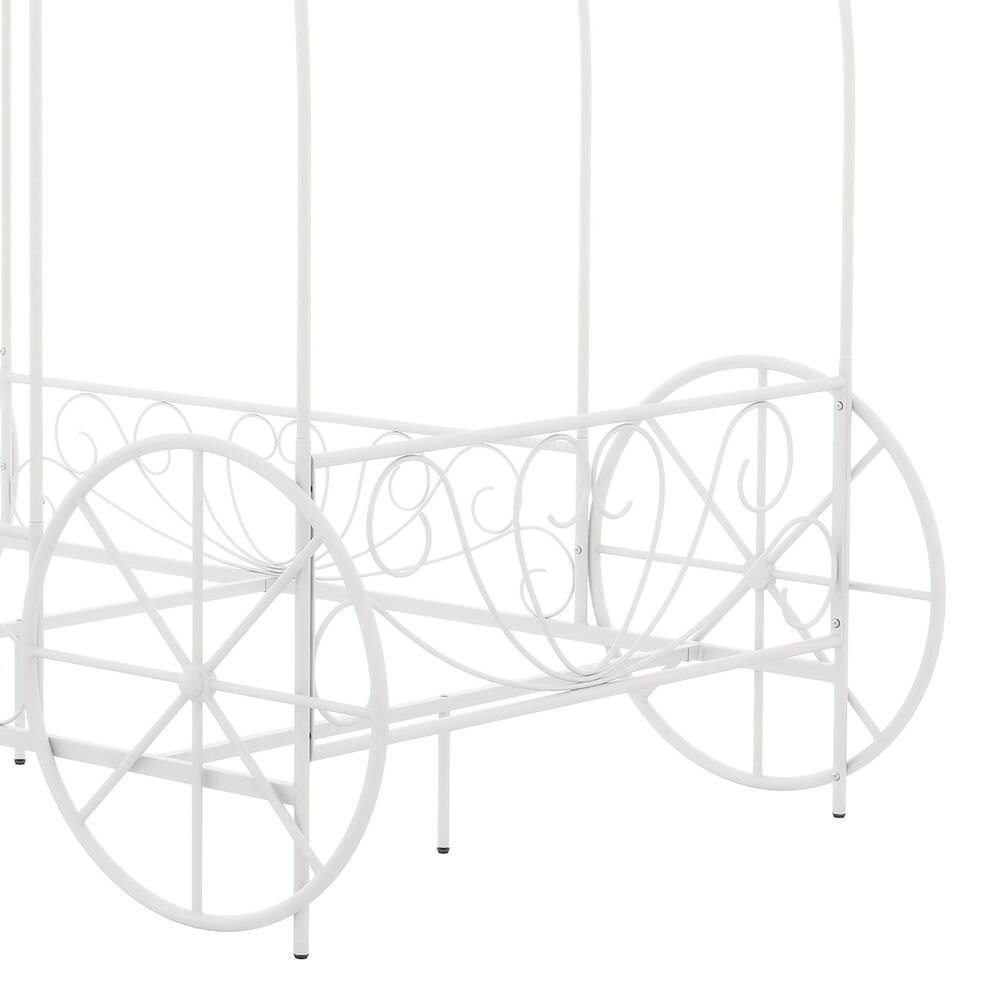 Furniture of America Carriage Twin Canopy Bed in White, , large